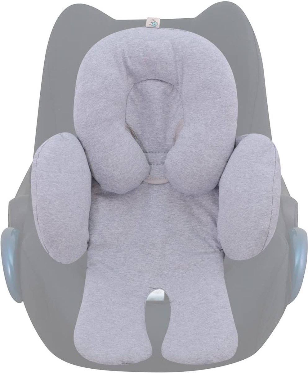 KIDS Universeel Verkleinkussens Autostoel, Kinderwagen (Grey Stone, Hoofd- en Lichaamssteun 2 stuks)