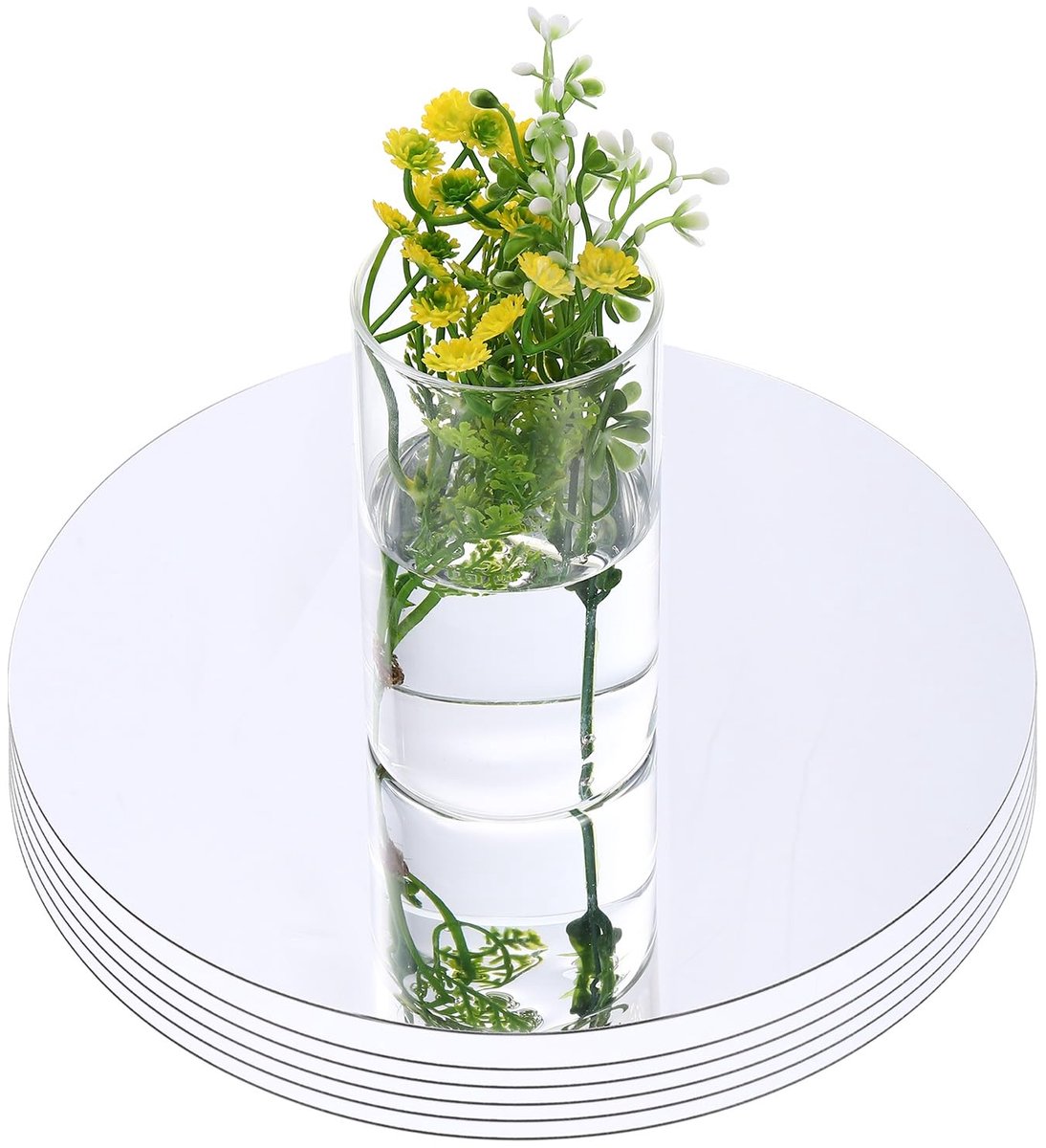 Spiegel Ronde Tafeldecoratie Voor Tafels Zelfklevend Acryl Dienblad Voor Bruiloft Feest Ambachten Home Decor Muur Zilver