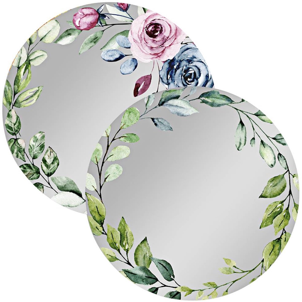 Spiegel, 15 cm ronde decoratieve bloemenspiegel, onbreekbare acrylspiegel voor school, gym, kluisjes, kantoorkasten, koelkast, werkplaats, gereedschapskist, roos +