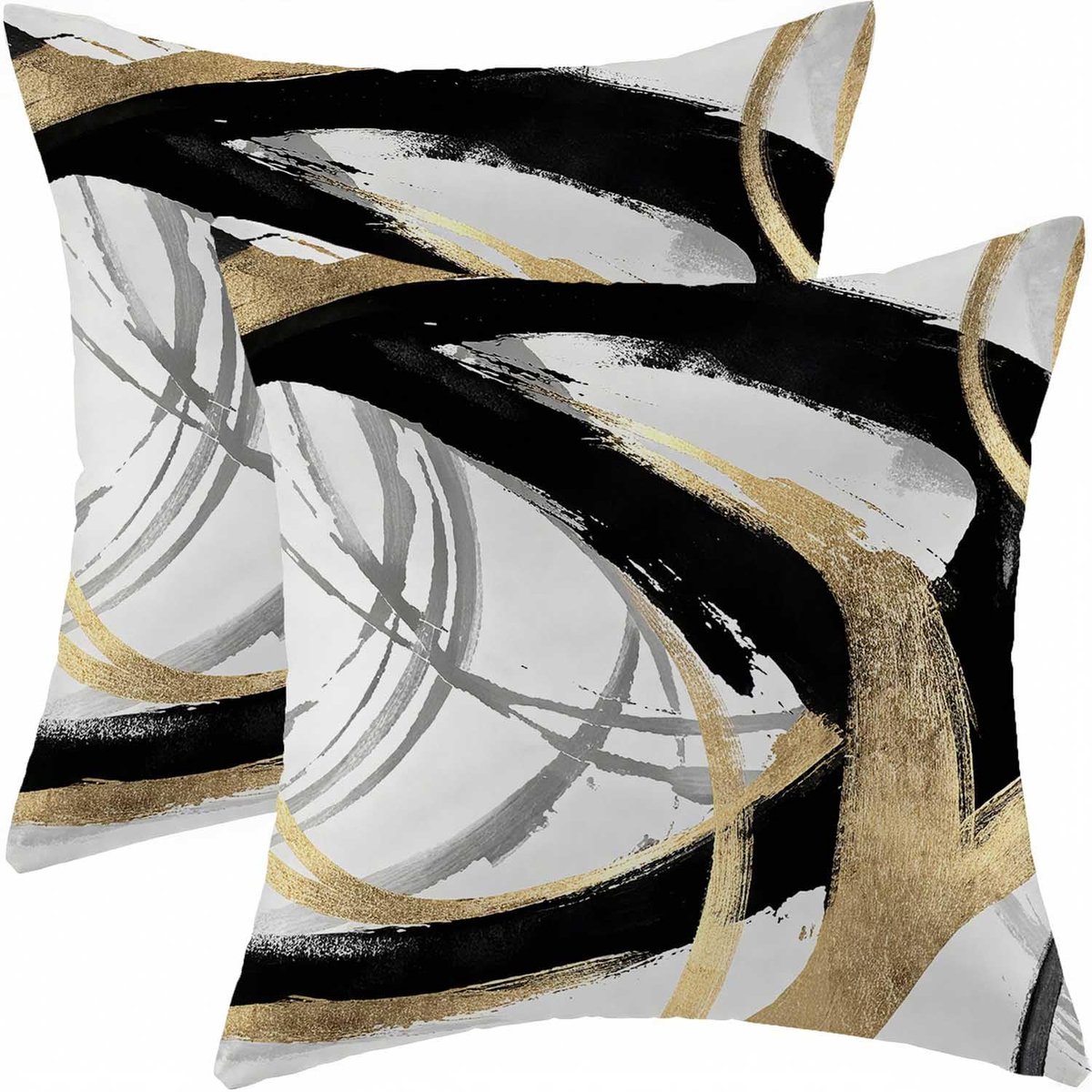 40 x 40 cm, zwart/goud, herfstkussen, boho, kussenslopen, grijs, wit, sierkussensloop, modern, abstract, fluweel, bankkussen, woonkamer, outdoor, bank, decoratie, set van 2