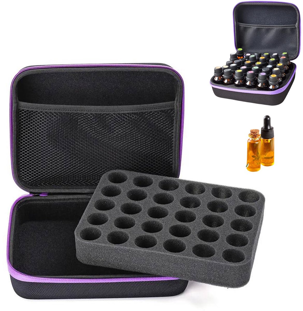 Hard Shell Etherische Olie Koffer,30 Flesjes Draagtas Voor Nagellak En Etherische Olie Verpakking