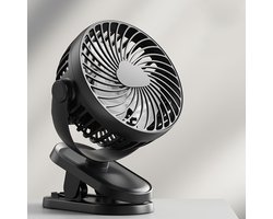 USB-ventilator, draagbare mini-ventilator met clip en 3 snelheden