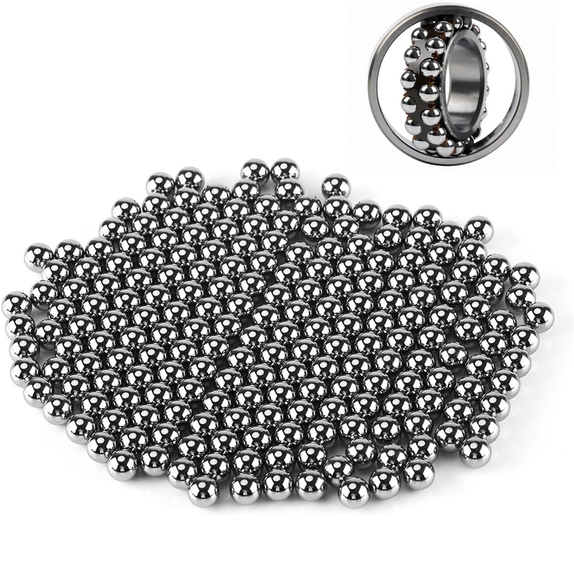 Dailygoods - Set van 200 Precisie Kogellagers 6,35 mm voor Industrieel Gebruik