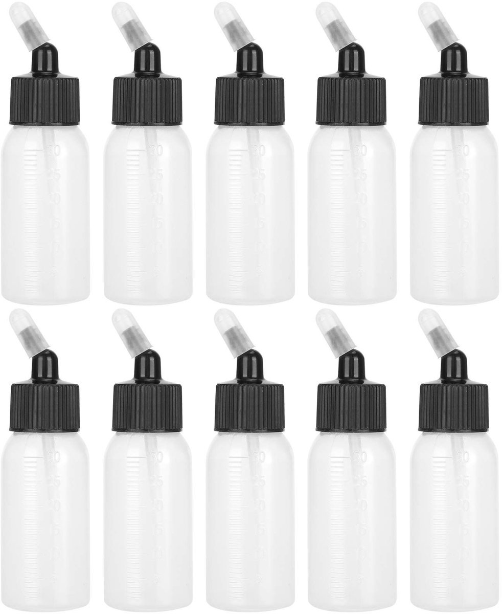 Dailygoods - lege airbrush flessen - pigment container - 10 stuks - herbruikbaar - plastic jar flessen - geschikt voor verf en inkt