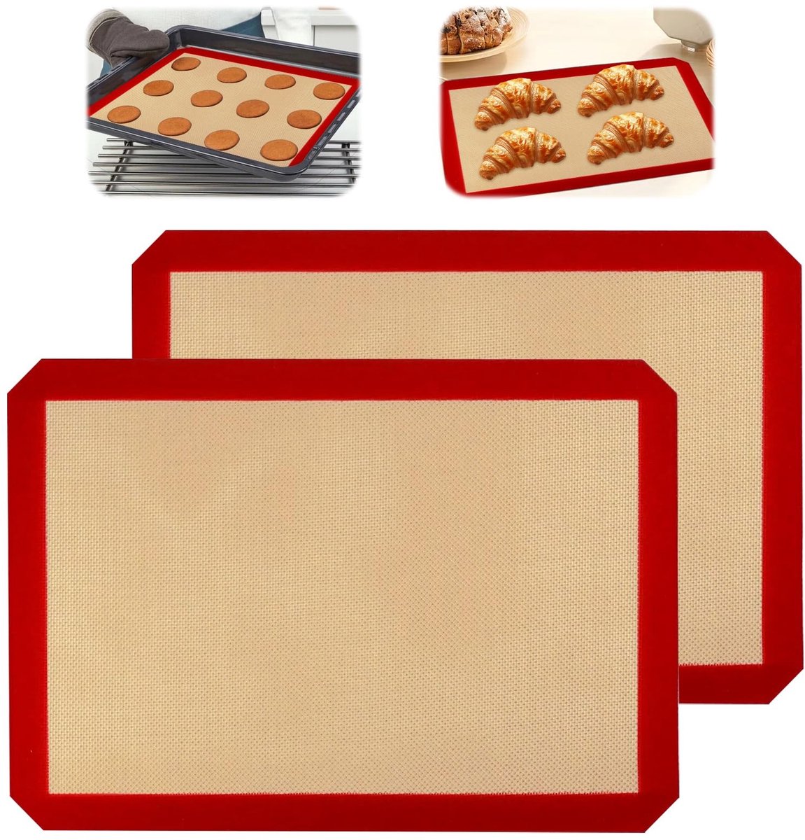Dailygoods - 2 Siliconen Bakmatten voor Bakplaat - 30x40 cm BPA-vrij