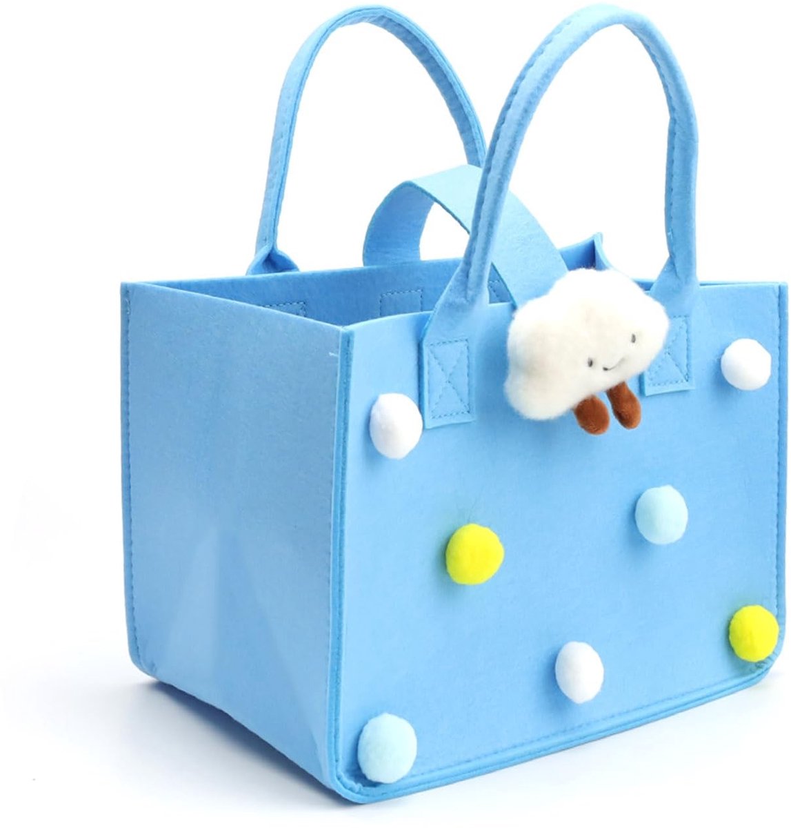 Dailygoods- Boodschappentas Blauw - Vilten Tas - Slijtvast - Draaggreep - Geschikt voor Opbergzakken - 30 x 20 x 18 cm - Shopper