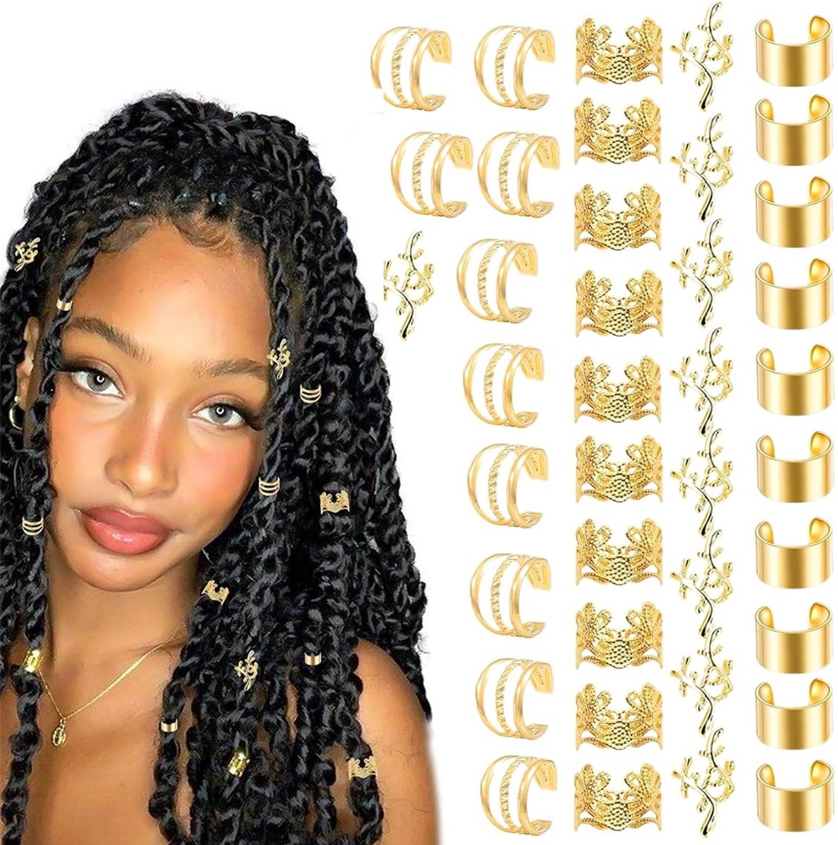 Dailygoods- Dreadlock-kralen 40 stuks - Spiraalclip - Haarspelden - Decoratieaccessoires - Voor mannen/vrouwen - Hoogwaardig materiaal