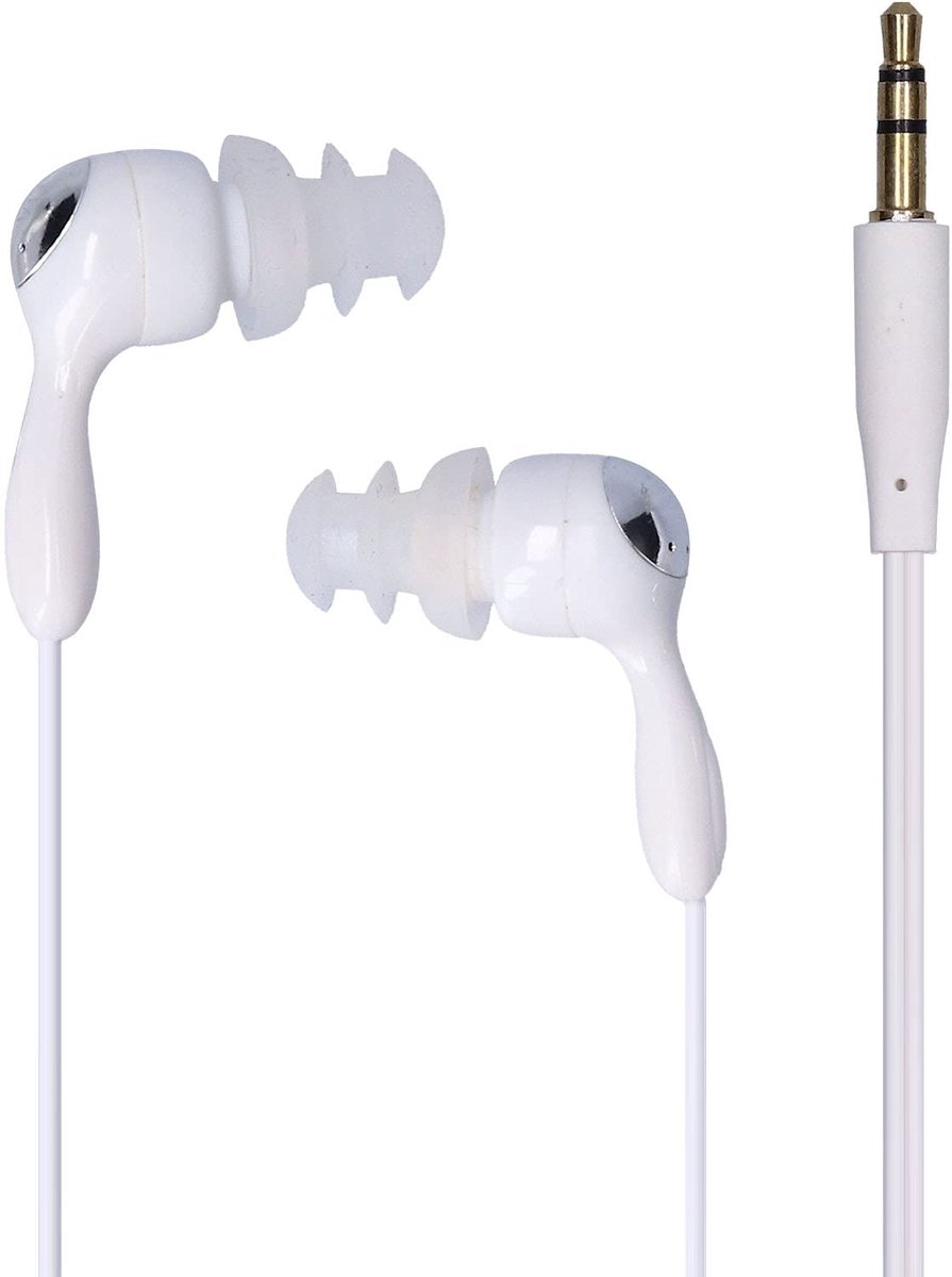 Dailygoods - Waterdichte hoofdtelefoon - IPX8 in-ear oortelefoon - Geschikt voor sportactiviteiten - Wit - Perfect voor zwemmen en hardlopen