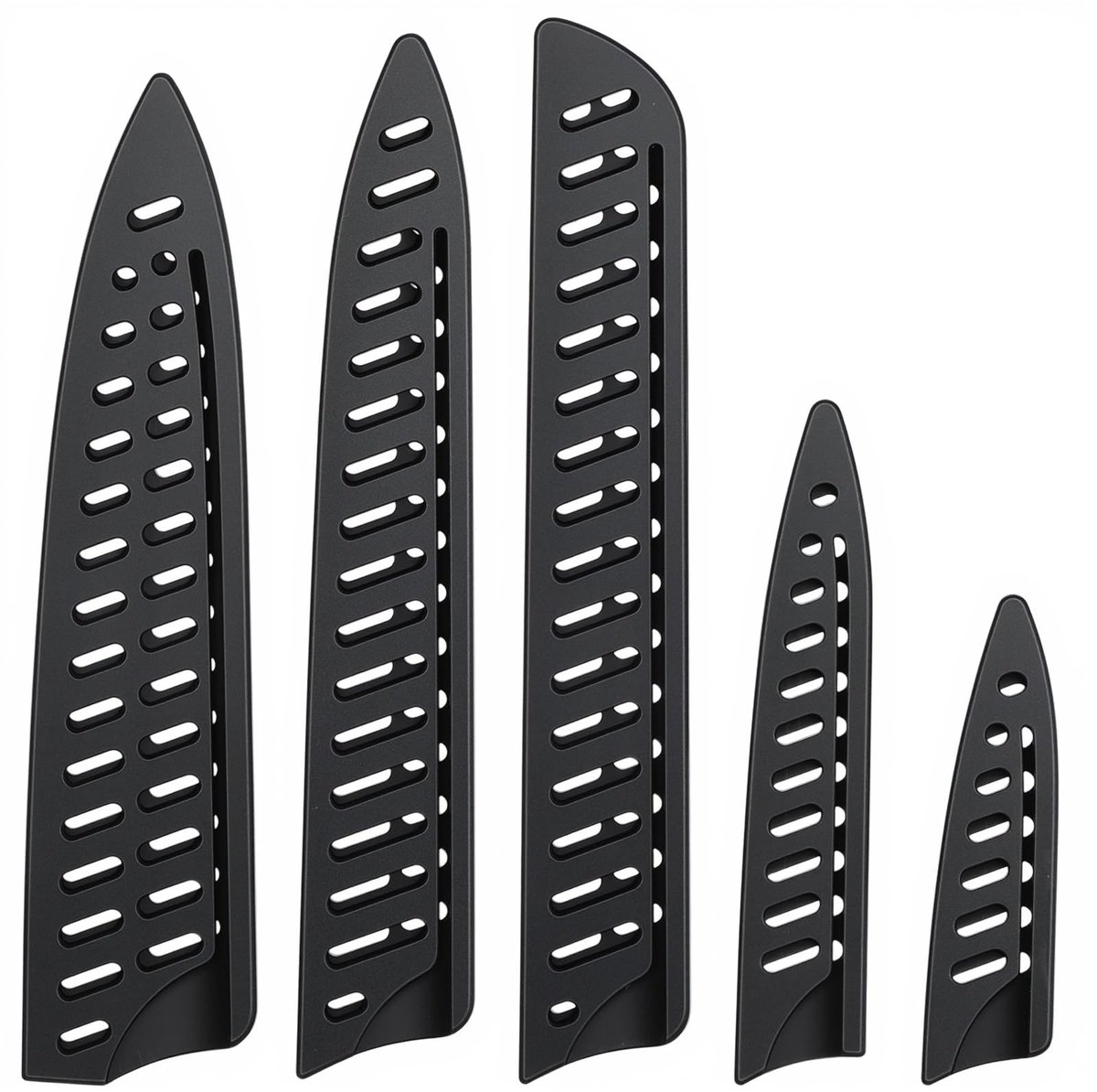 Dailygoods- Messenbeschermer 5 Stuks - Ademend - Kunststof - Lemmetbeschermer - Keukenmessen - Robuust PP-Materiaal - Messenschede