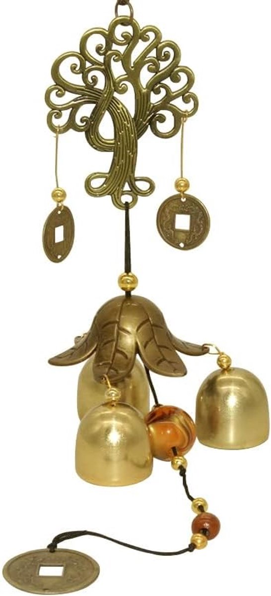 windgong, metalen klokken, geluksboom voor buiten, Feng Shui windgong voor hangende decoratie, huis, tuin, terras, binnenplaats, cadeau (geluksboom)