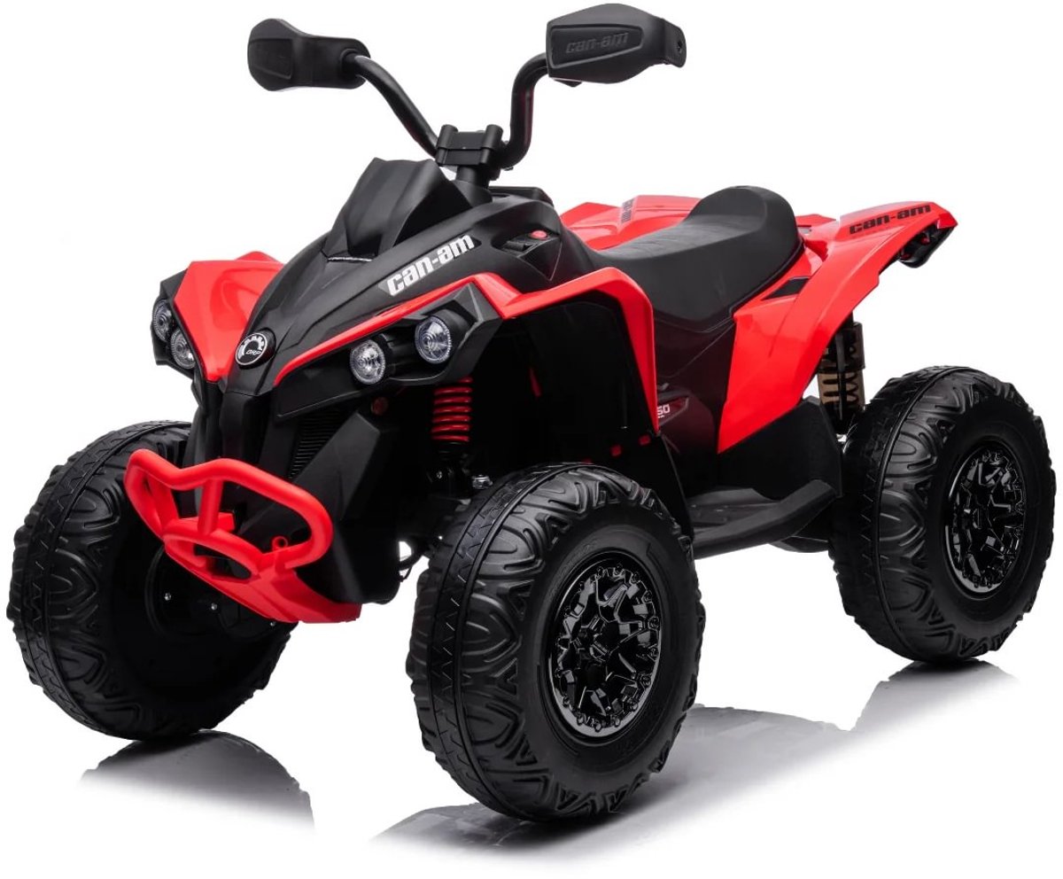 Can-Am Renegade Elektrische Kinderquad 3 tot 7 jaar – Officieel Gelicentieerd 4x4 Accuvoertuig met Vierwielaandrijving & Schokdempers – Li-ion Quad met Bluetooth, Veiligheidsgordel & EVA Banden – Rood