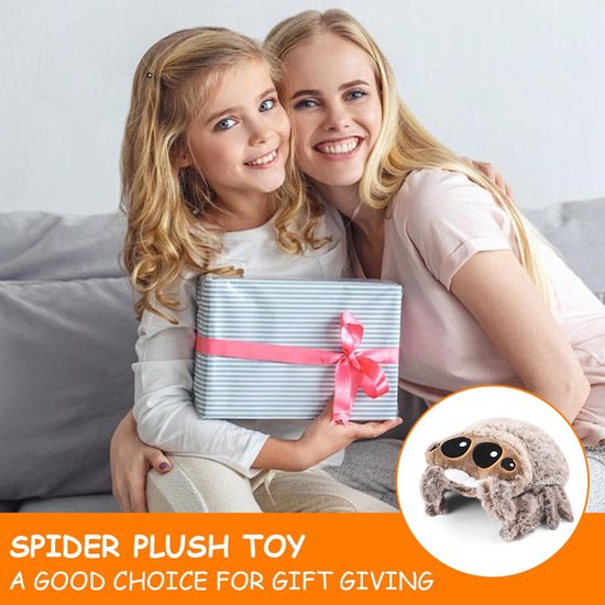Pluche Spin Knuffel | Grote Ogen Zachte Dierenknuffel voor Kinderen & Volwassenen - Perfect Cadeau voor Halloween, Kerstmis & Verjaardag — afbeelding 4