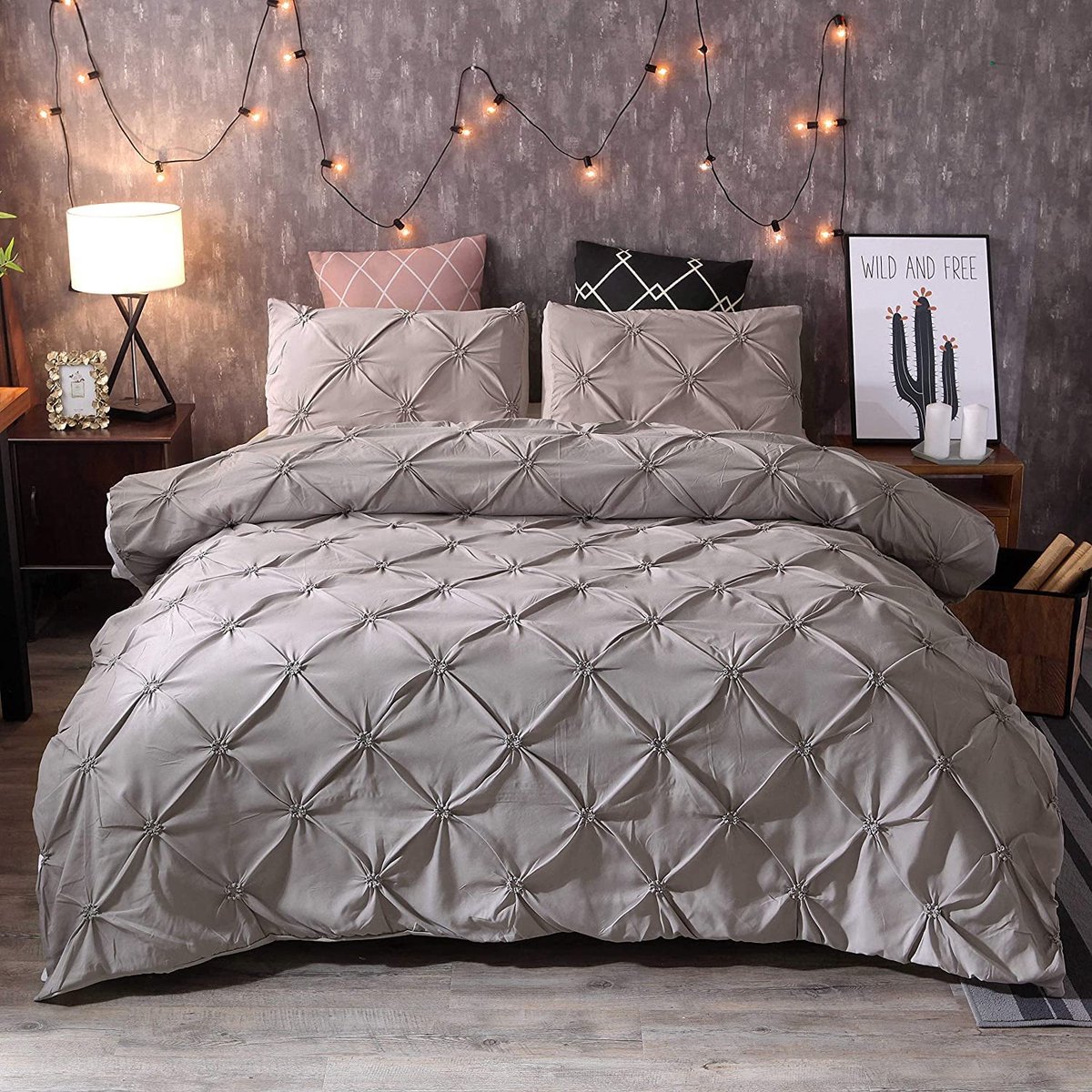 Dekbedovertrekset, microvezel diamantpatroon beddengoed set met ritssluiting hoekband voor vrouwen slaapkamer (maat: 167 x 230 cm, kleur: D)