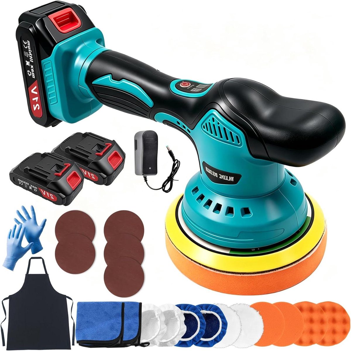Polijstmachine Auto - Excentrische Buffer - Lak Verzorging - 8 Snelheden Instelbaar - 15 cm Schijf - Zwart