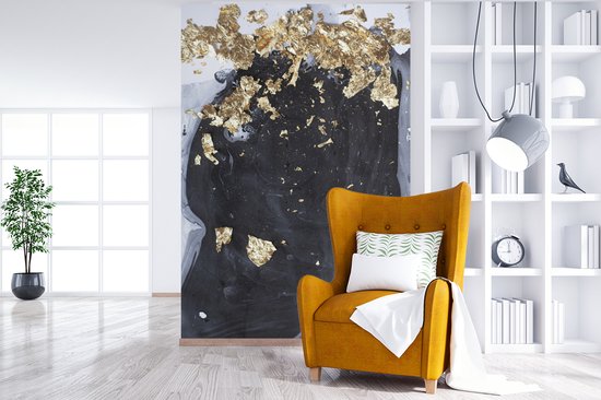Papier peint - Papiers Papier peint photo Marbre - Or - Luxe - Largeur 160 cm x Hauteur 240 cm