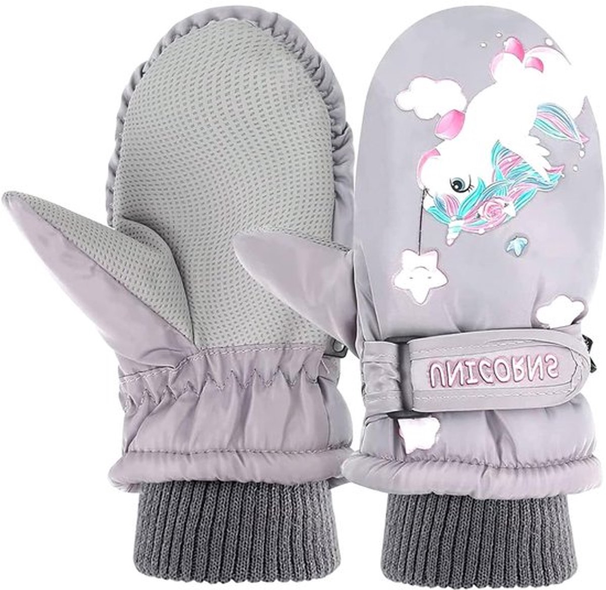 Dailygoody Winterhandschoenen voor Kinderen Skihandschoenen Grijs