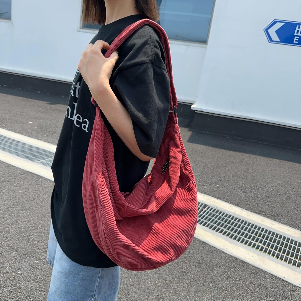 ibalulu Schoudertas voor dames, crossbody tas, handtas met koord, grote casual schoudertas met verstelbare schouderriem voor school, kantoor, werk, reizen, uitstapjes, winkelen