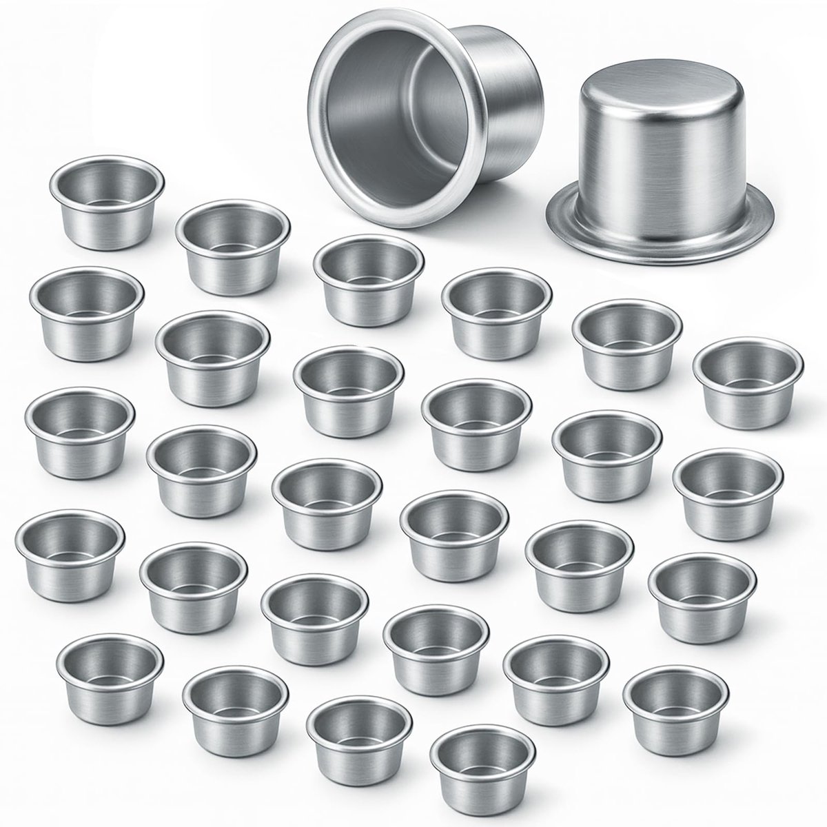 Kaarsenhouder voor staafkaarsen, 30 stuks (zilver)