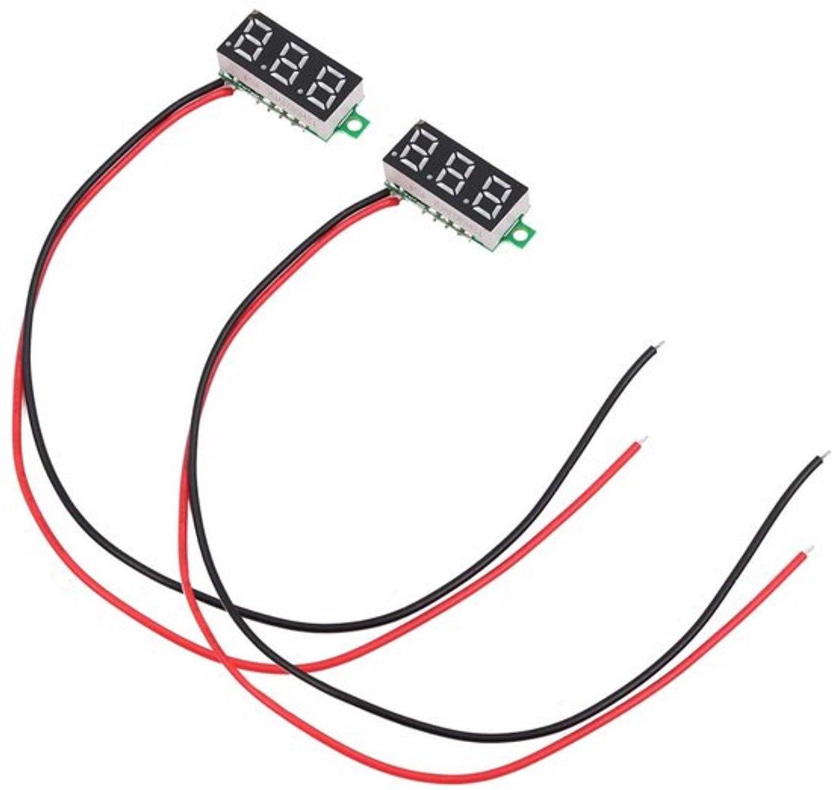 SPHProducts - mini digitale voltmeter - 2 stuks - 0,28 inch