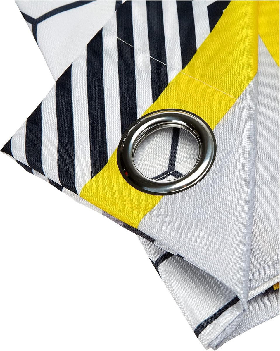 douceur d'intérieur, Gordijn met oogjes (140 x 260 cm) Yellow Mix, bedrukt polyester