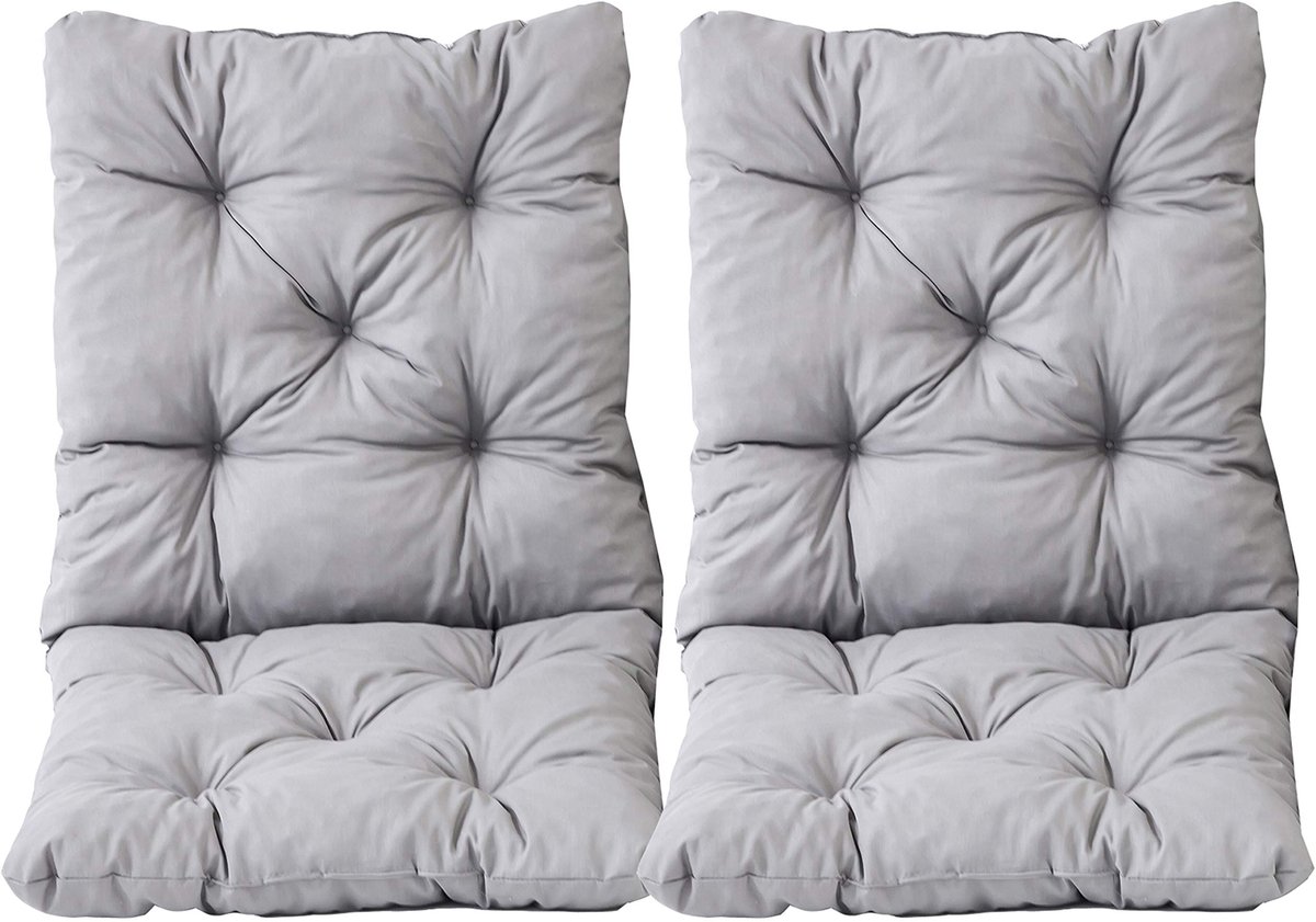 Zitkussen Zitkussen, 98 x 50 x 8 cm, set van 2, lichtgrijs, 50% katoen, 50% polyester