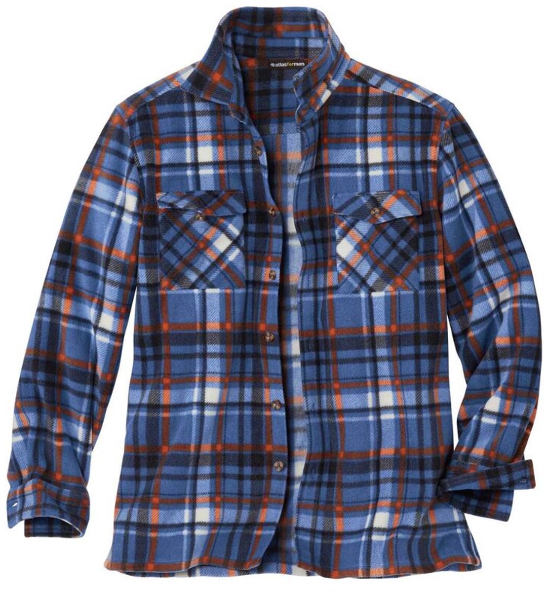 ATLAS FOR MEN - Geruit overshirt van fleece - Heren - Verkrijgbaar in grote maten - XL