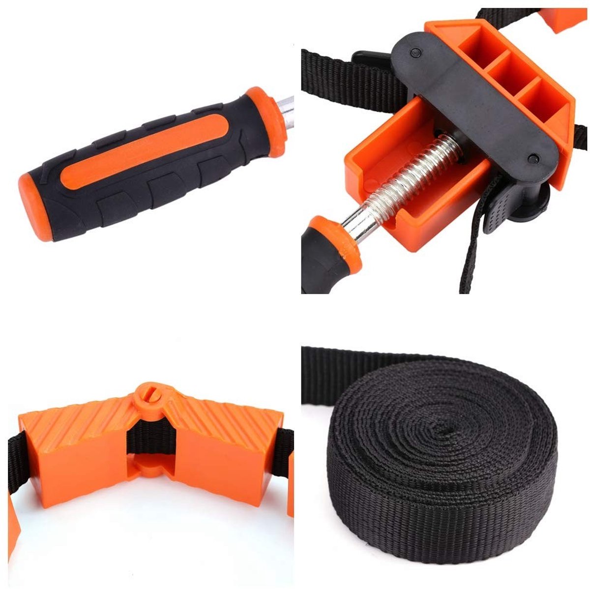 Dailygoods- Frameklem met 4m Strap - Verstelbaar - Multifunctioneel - Voor Foto/Meubel - Eenvoudig in Gebruik - Stevige Canvas Strap - Spanband
