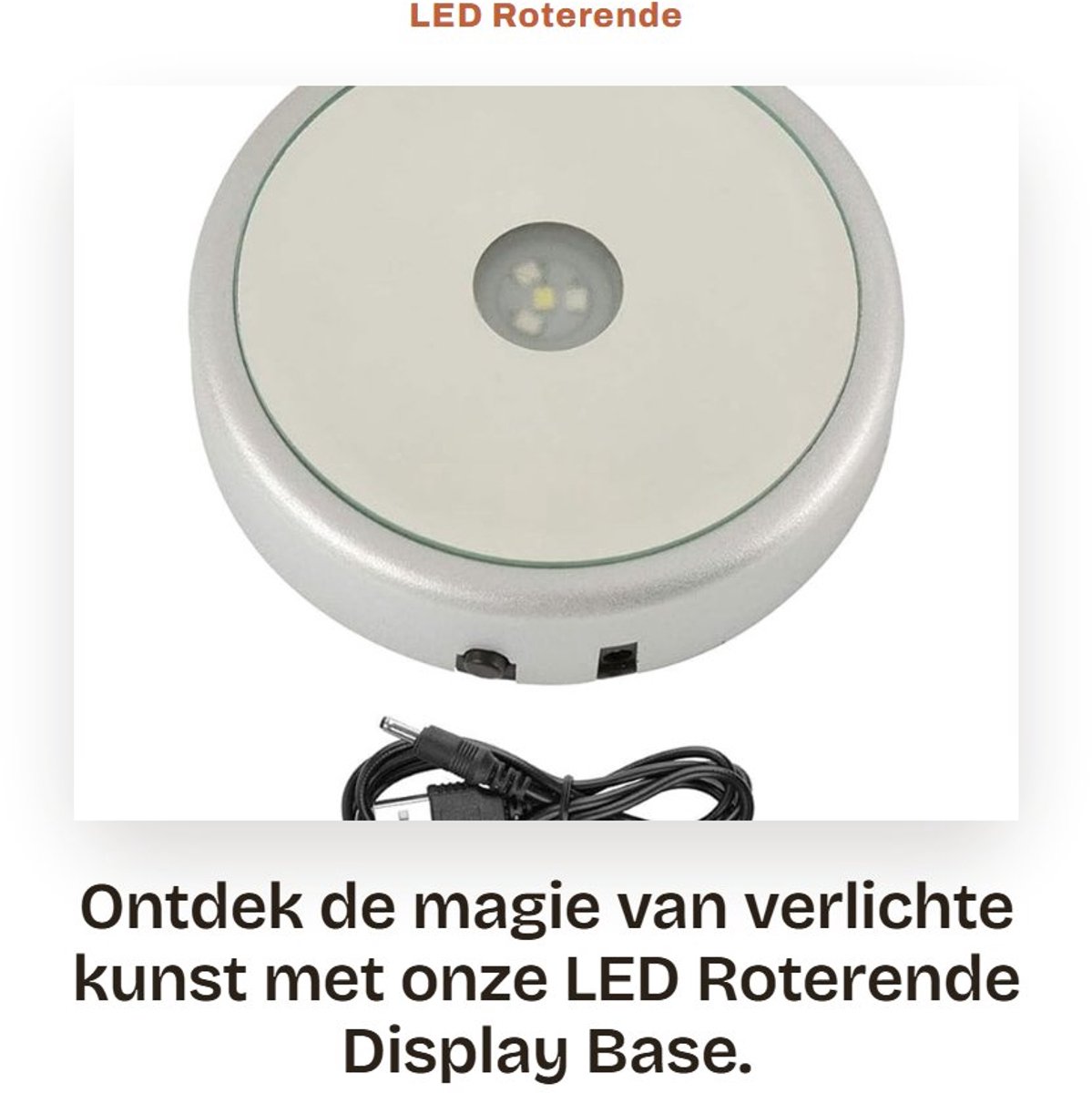 Dailygoods - LED Roterende Display Base - Kristallen Glaskunst - Ronde spiegel - Kleurrijke verlichting - Display Stand - Geschikt voor decoratie - US...