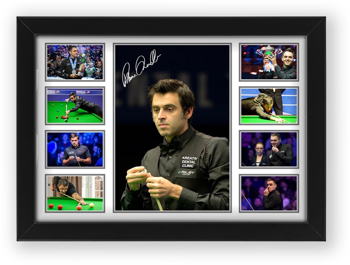 Dailygoods- Poster Ronnie O'Sullivan gesigneerd - Limited Edition Collectible - Snooker - Wanddecoratie - Ingelijst A4 (30 x 21 cm) - Ultiem verzamelobject