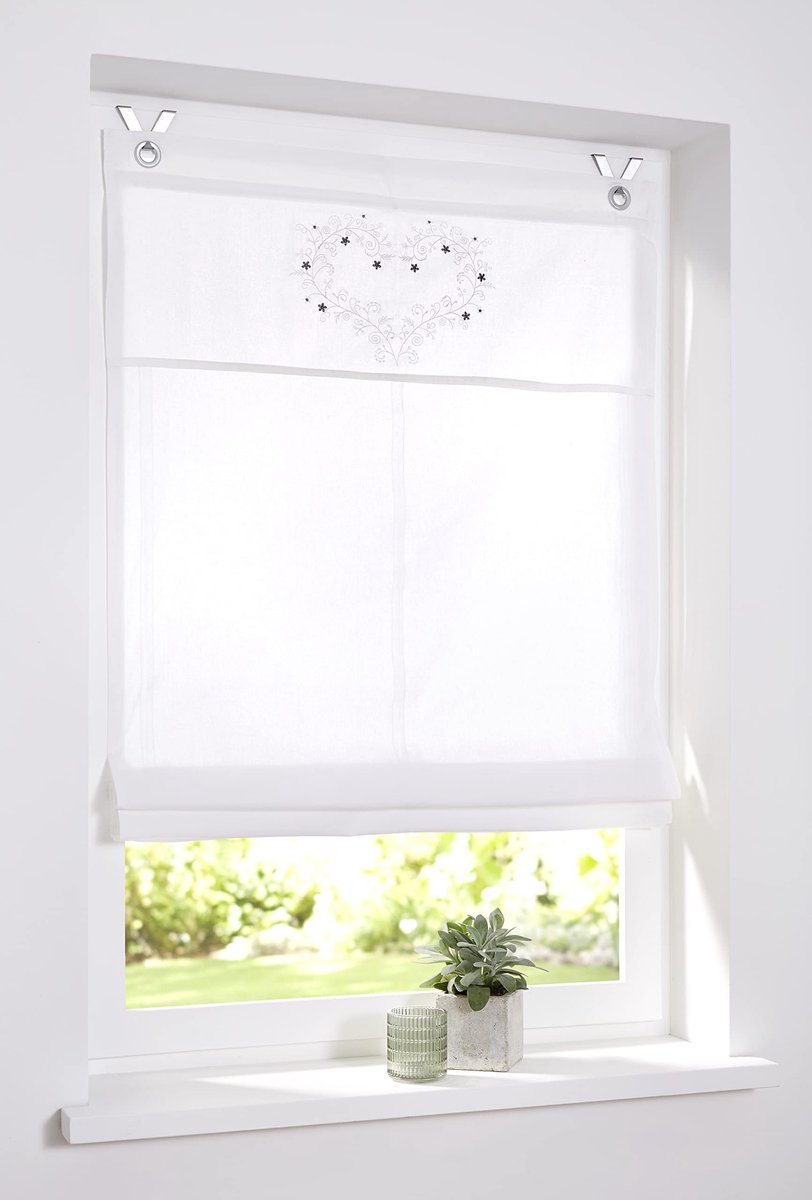 Dailygoods- Vouwgordijn zonder boren - Decoratief Raamscherm - Bevestiging met Haken - Breedte 60 cm - Hoogte 140 cm - Geschikt voor Vleugeldiktes 13-22 mm - Raamdecoratie