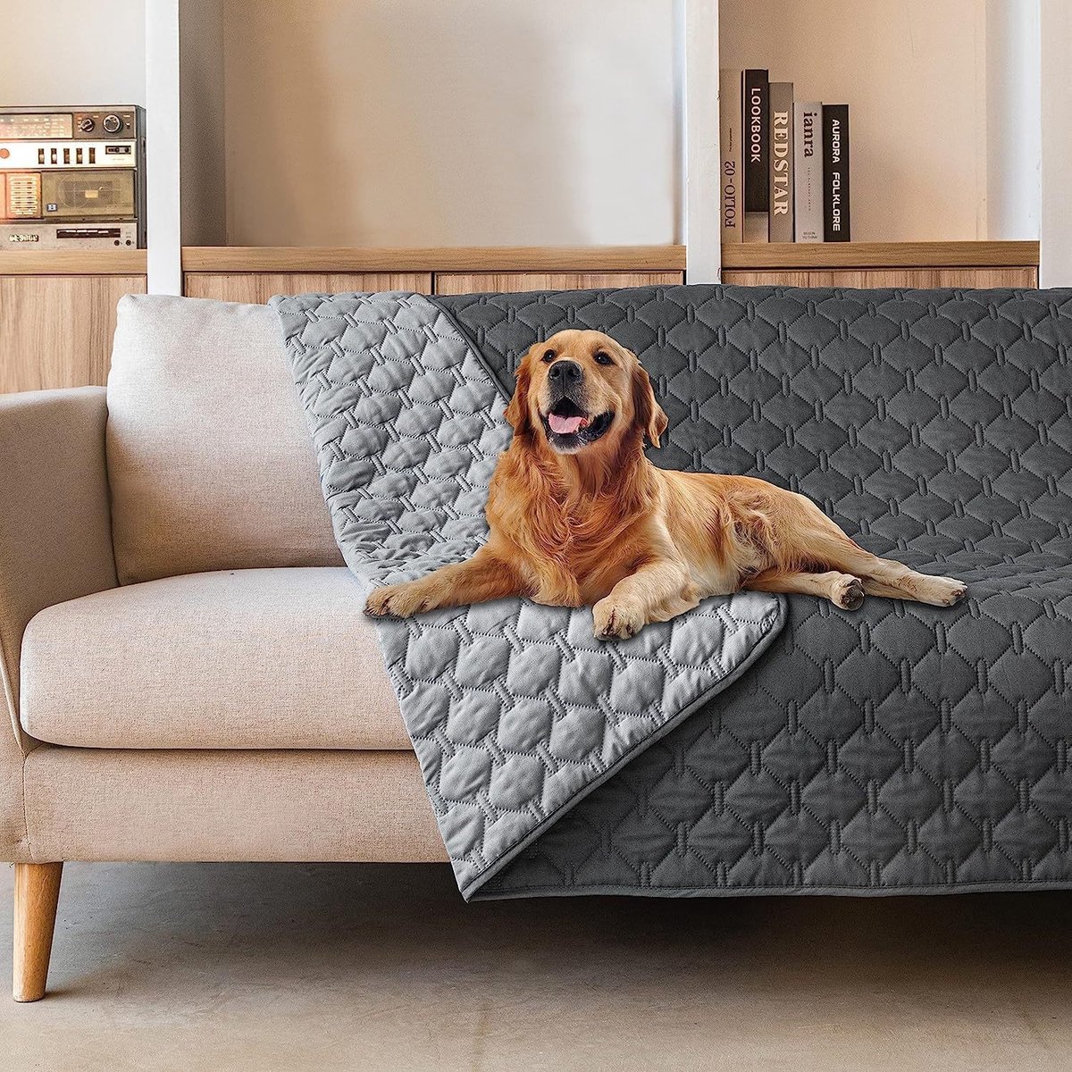 Waterdichte bankhoes - Hondendeken Waterdicht - Antislip - Wasbaar - Tweezijdig gebruik - Voor Grote/Kleine Honden - Krasbestendige meubelbeschermers voor katten en honden - Zacht en comfortabel - 80 x 230 cm - Grijs