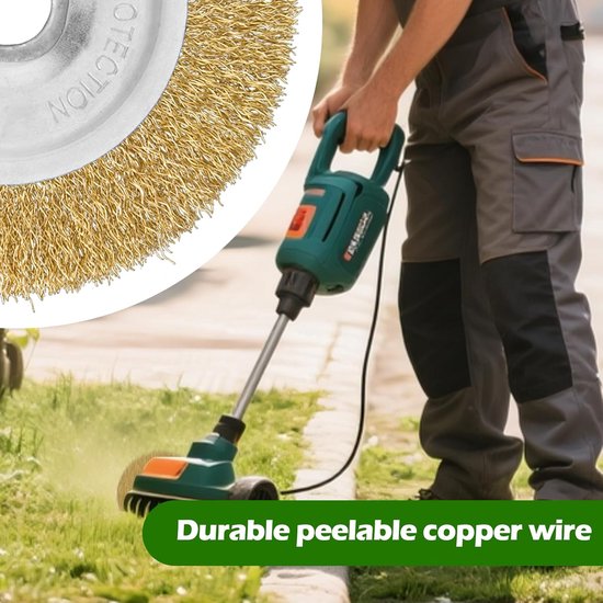 6-delige set, draadborstel, compatibel met G-loria multibrush, Ø 11,5 cm, Weedbrush accessoires, staaldraad voegenborstel voor vloerreiniging, mos, vuil en onkruid in voegen — afbeelding 3