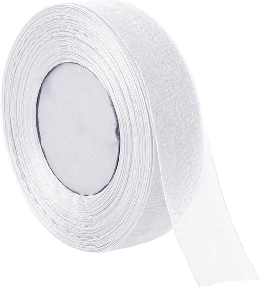 1 rol organza lint, wit organza chiffon cadeaulint, 45 m transparant cadeaulint, bruiloft taartlint, satijnen lint glinsterende linten, voor bruiloftsdecoratie, doe-het-zelf feestdecoraties