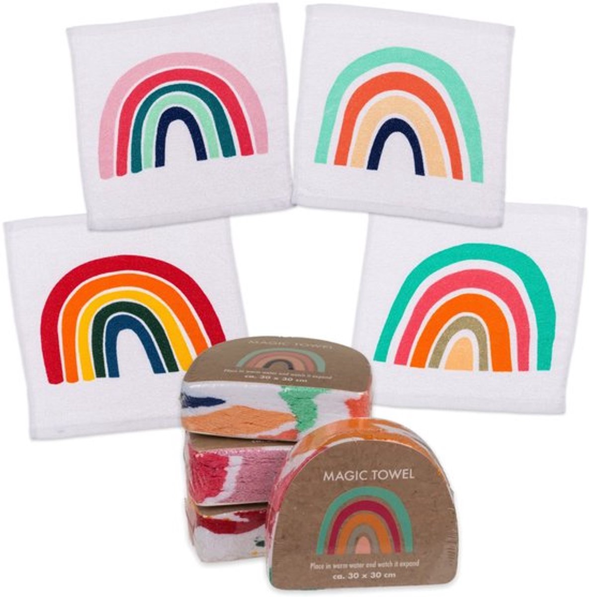 Dailygoods - Set Magische-Washandjes - Toverdoek voor kinderen