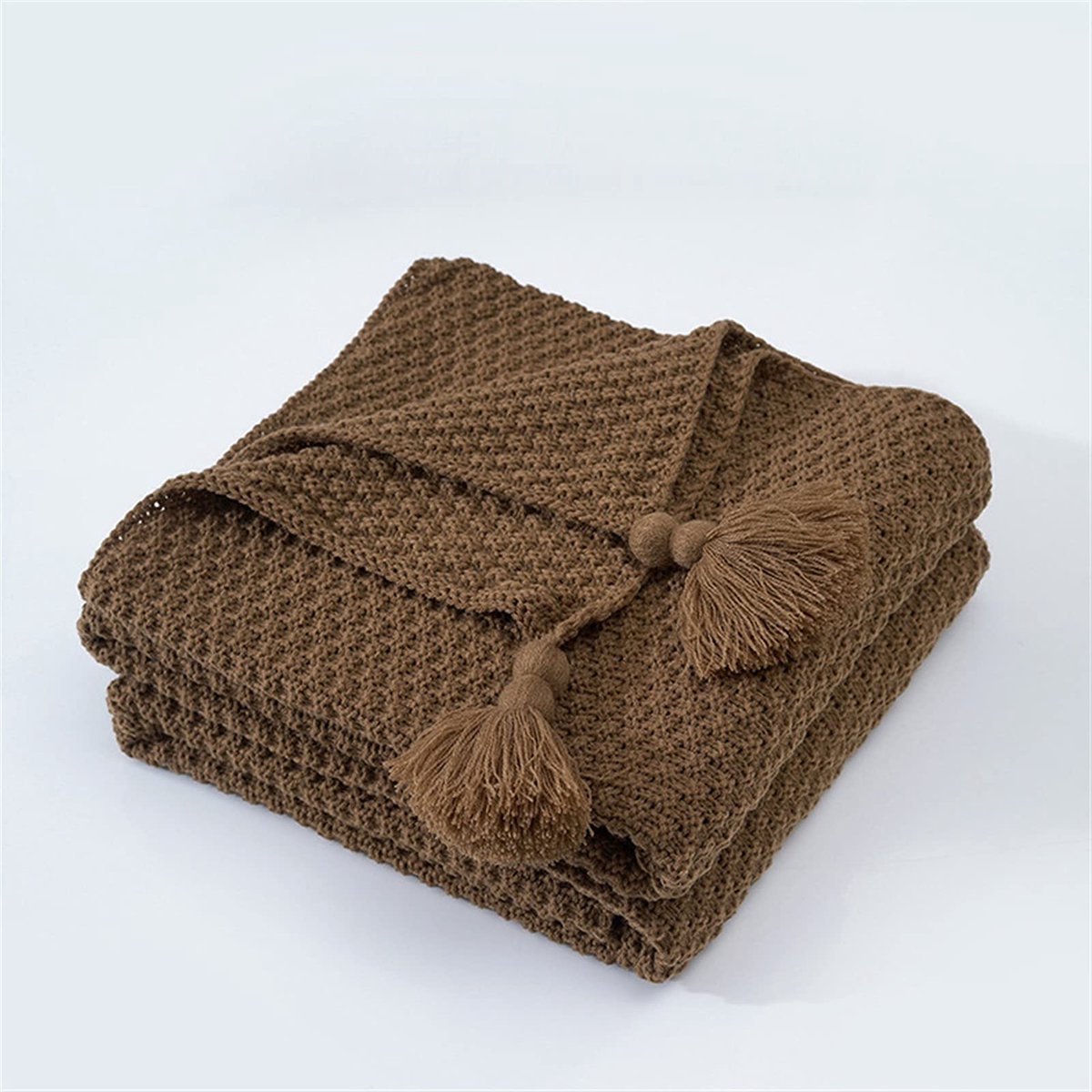 Color Tassel Gebreide dekens Vrijetijd Katoenen Bedden Plaids en Cover Wol Ball Bedsprei's for Bed Decorating Sofa Deken Zachte deken (Color : D, Size : 70x100cm)