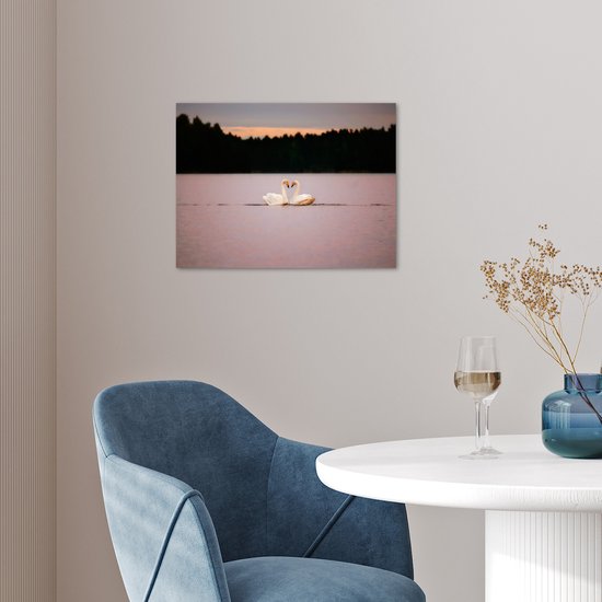 Poster Cygnes - Water - Arbres - 40x30 cm