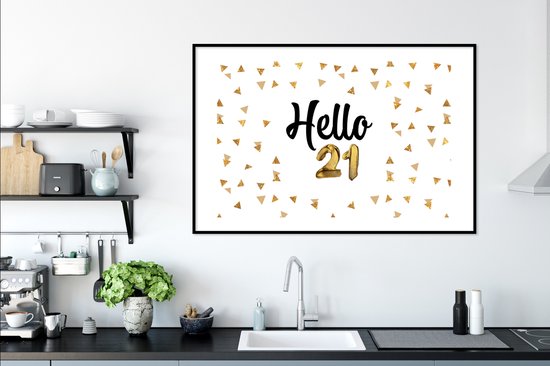 Cadre photo avec affiche - Anniversaire - Décoration - 21 ans - 120x80 cm - Cadre pour affiche