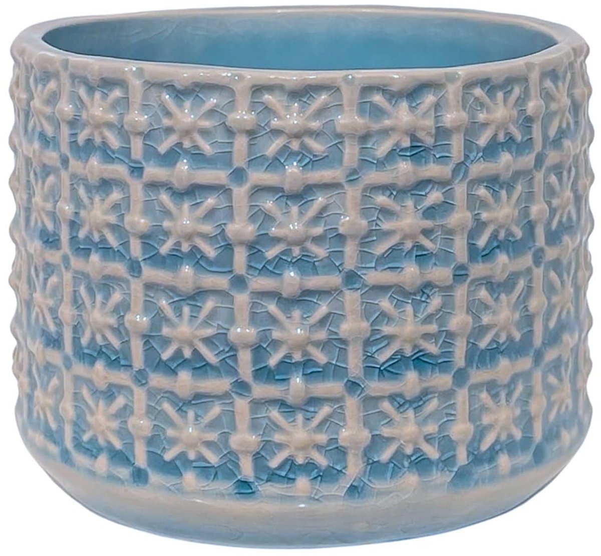 Plantenpot voor Kamerplanten, Vetplanten Bloempot Cross S (10 cm ø), hemelsblauw, Keramiek