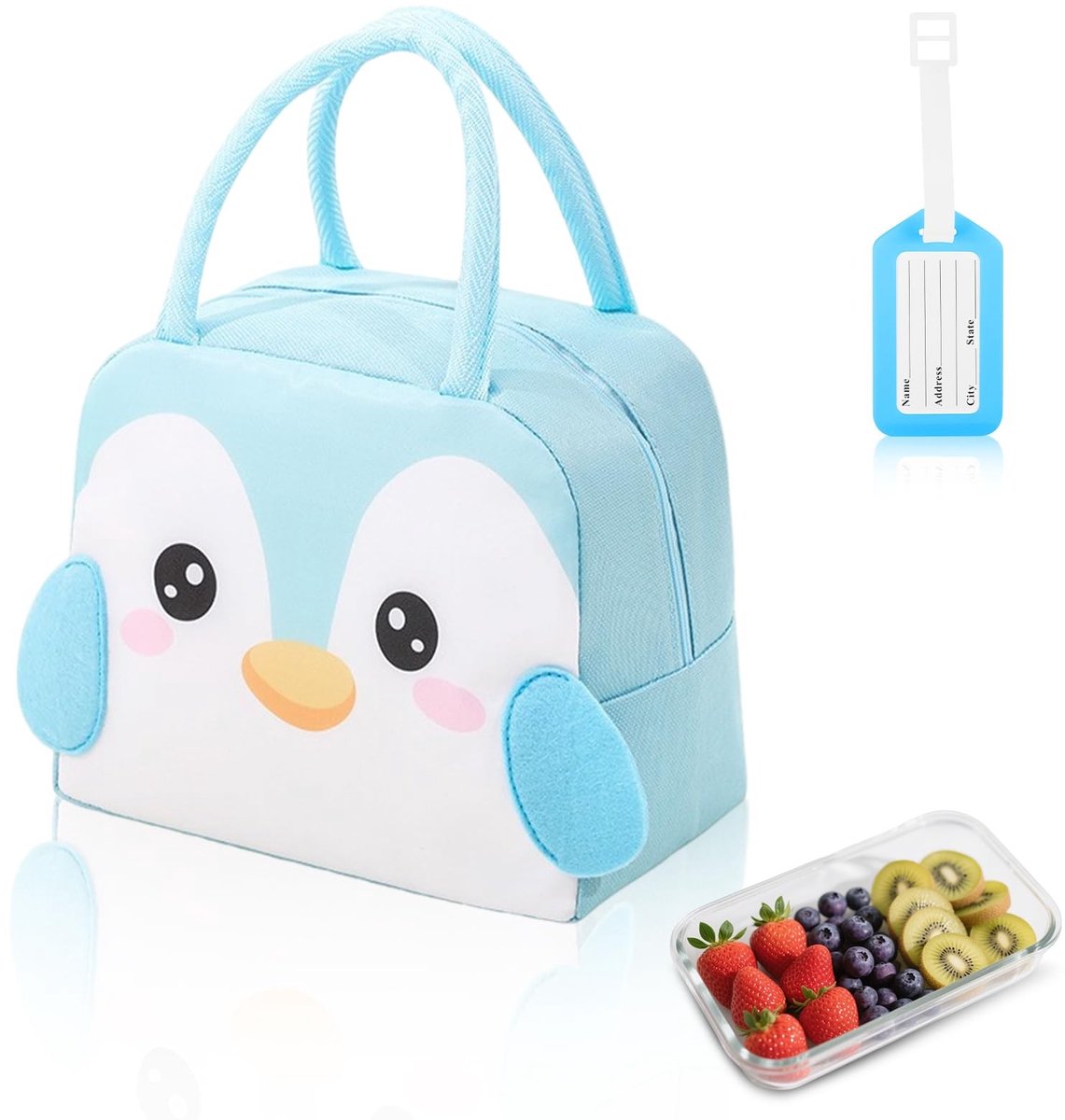 Dailygoods - Aucuu Koeltas, lunchtas voor kinderen, kleine koeltassen voor op reis, opvouwbaar, waterdicht, binnenkant van aluminium