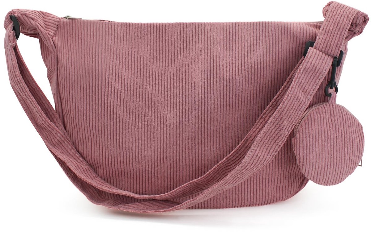 Dailygoods - Andiker Crossbody Bag voor vrouwen, canvas crossbody tas met 1 afneembare kleine tas, verstelbare riem, trendy effen kleur, cross body bag voor het werk, winkelen, reizen, dagelijks gebruik