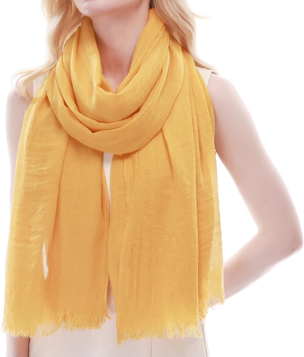 Dailygoods- Sjaal Lichtgewicht - Omslagdoek - Ademend - Elegant - Tijdloos Design - Ruim Formaat (192x100cm) - Stola