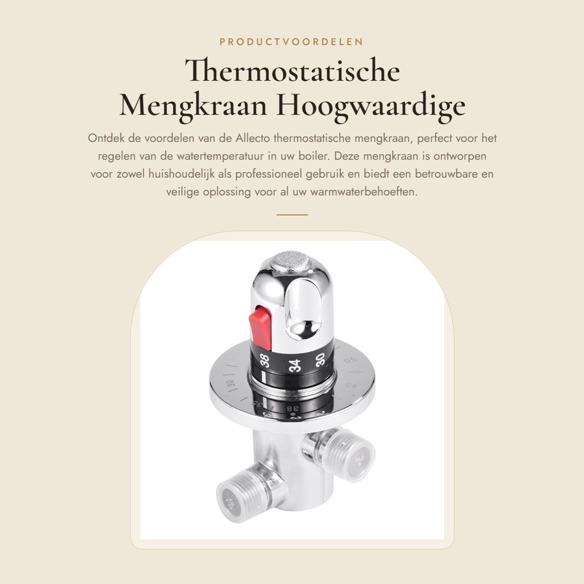 Dailygoods- Thermostaatkraan Hoogwaardige Messing - Thermostaatkraan Douche - Mengkraan Bad - Wandkraan - Temperatuurregeling - Corrosiebestendig