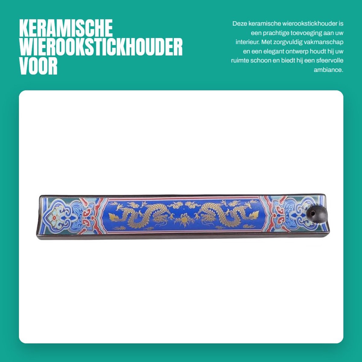 Dailygoods- Wierookhouder Groot - Keramisch - Decoratief - Ruimtebesparend - Schoonhouden - Zorgvuldig Vakmanschap - Wierookbrander