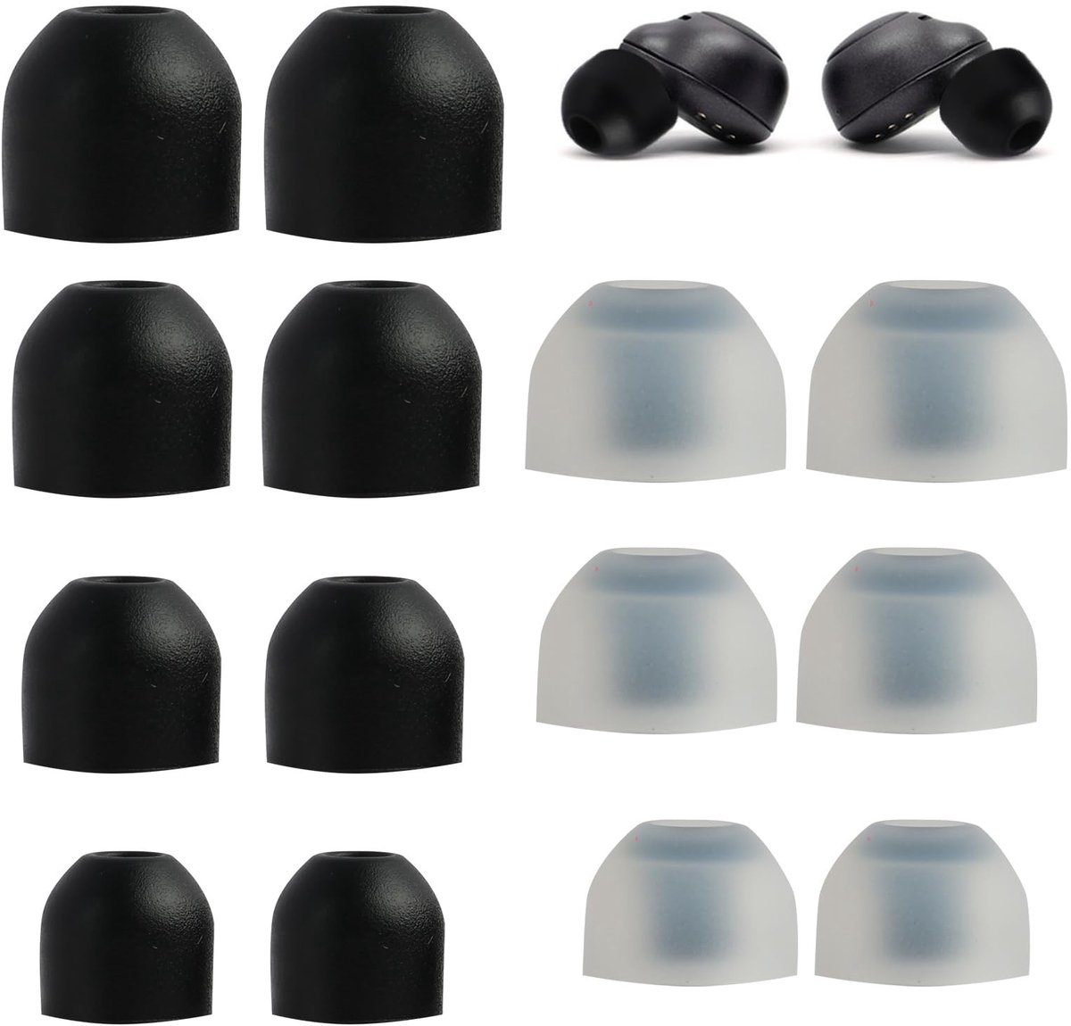 Dailygoods- Oorkussens Vervangend - 14 Stuks - Siliconen - Compatibel met WF-1000XM3/WF-1000XM4/WF-1000XM5 - Hoogwaardige TPU-silicone - Comfortabele Pasvorm - Oordopjes