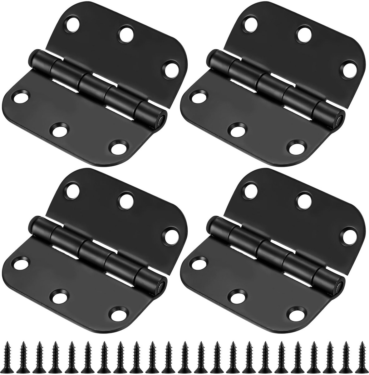Dailygoods - Klapbare Scharnieren, 4 Stuks, Voor Zware Belasting, Zwart