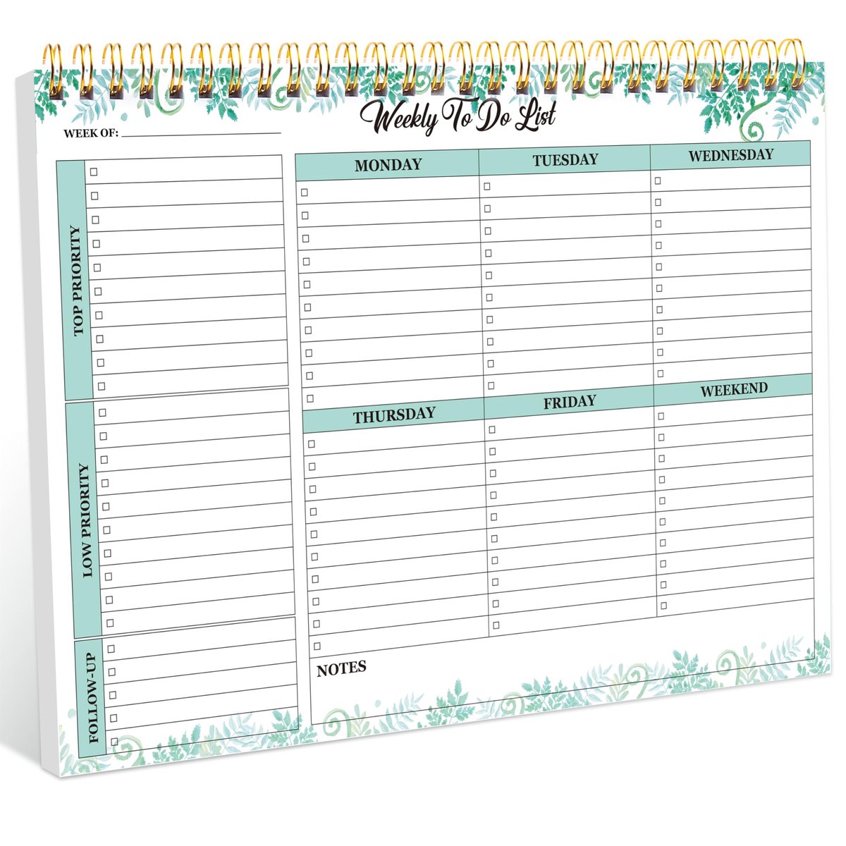 Dailygoods- Weekplanner 2026 - Weekplanner Papier - Weekplanner Magnetisch - Weekplanner Kind - Weekplanner A4 - Gestructureerde Lay-out - Planningspad