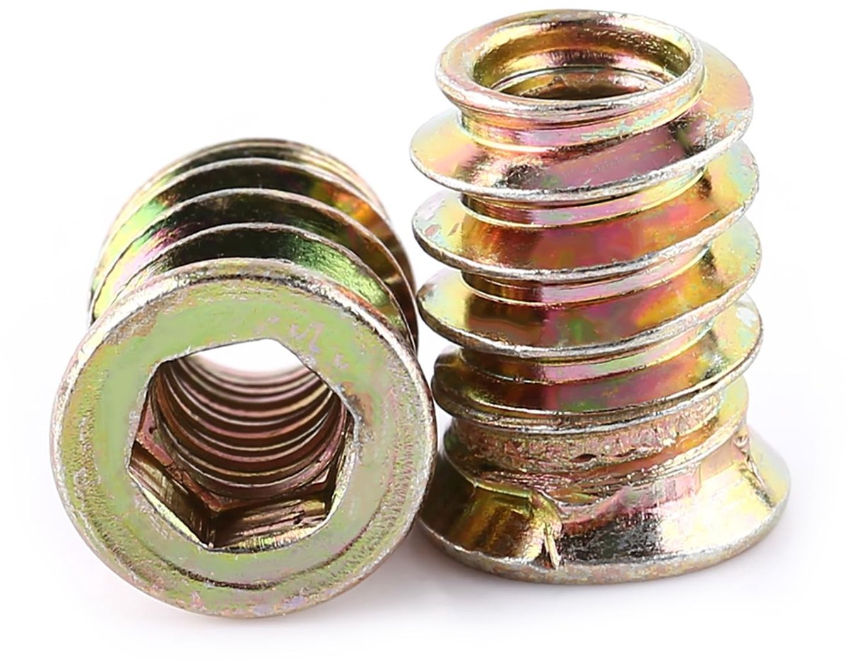 Dailygoods- Inbusmoeren 20 Stuks - M6/M8/M10 - Hexagon Socket - Roestvrij Staal - Geschikt voor Houten Meubels - M6*15mm - Hexmoeren