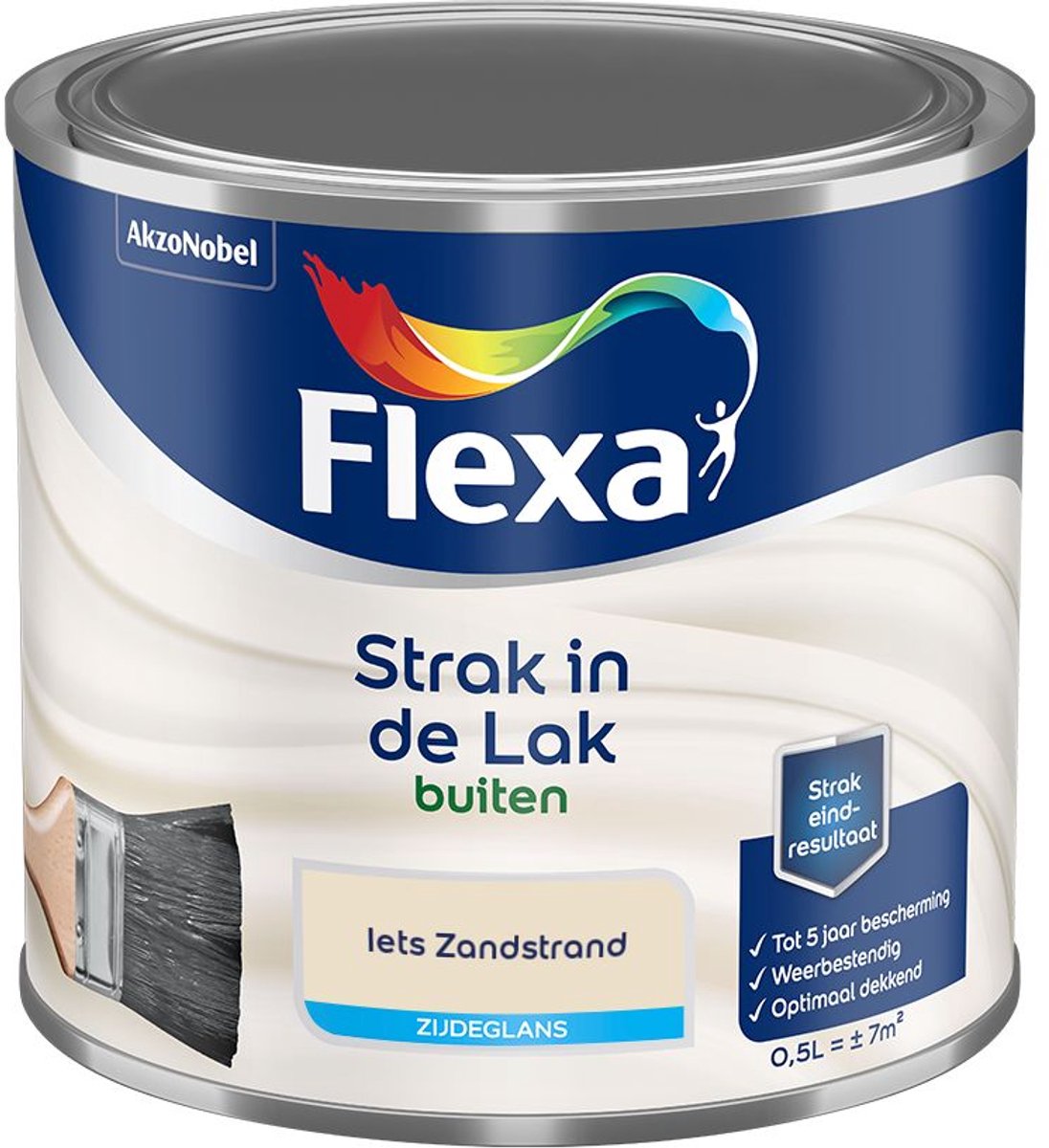 Flexa - Strak In De Lak Buitenlak Zijdeglans - Iets Zandstrand - Mengverf - 500 Ml