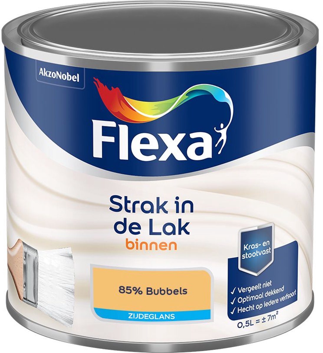 Flexa - Strak In De Lak Binnenlak Zijdeglans - 85% Bubbels - Mengverf - 500 Ml