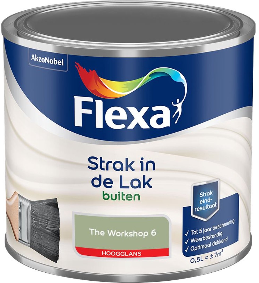 Flexa - Strak In De Lak Buitenlak Hoogglans - The Workshop 6 - Mengverf - 500 Ml